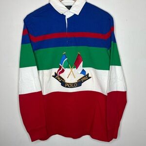 Ralph Lauren Polo Blue and Green Shirt with Classic Stripes